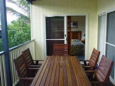View of deck/outdoor dining area.